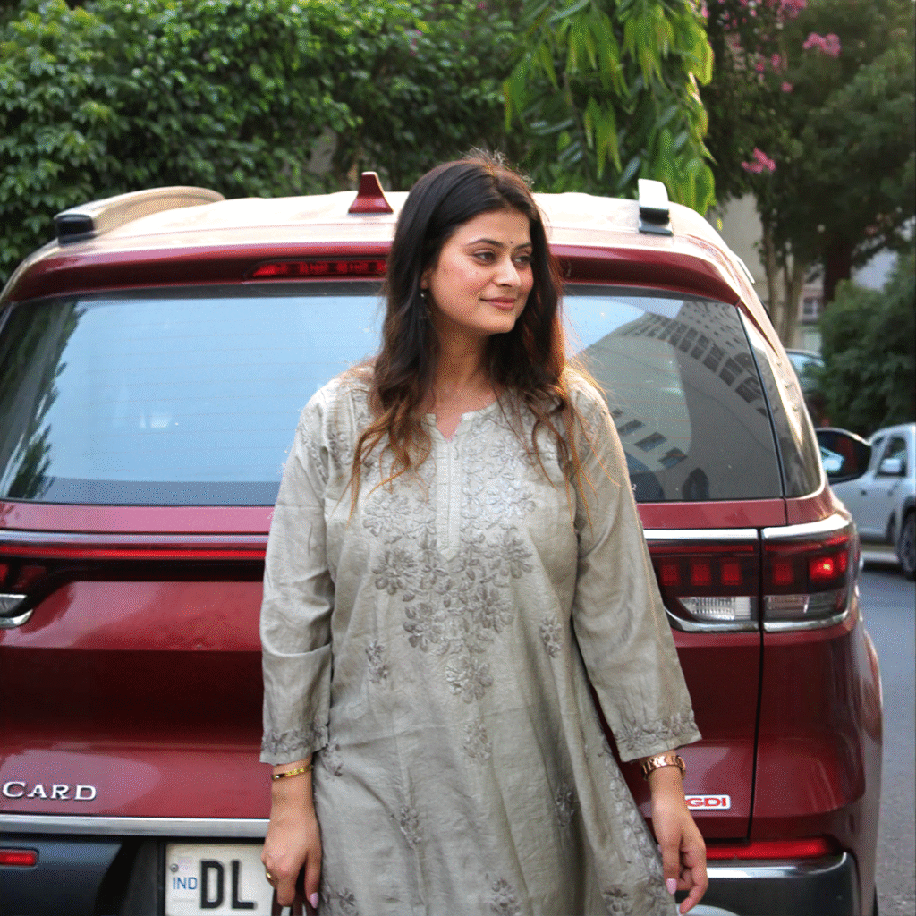 Grey Embroidered Kurti