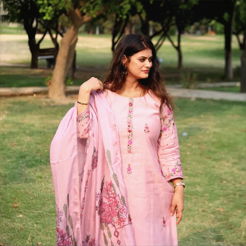 Blush Grace Embroidered Kurta Set