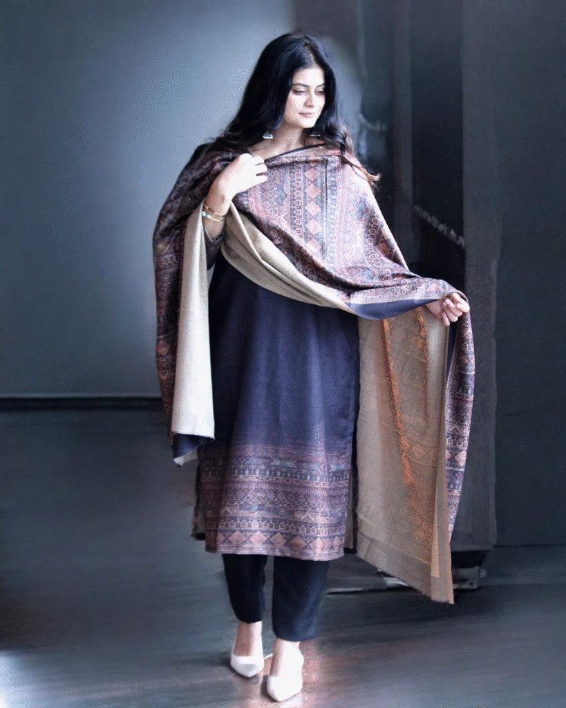 Heritage Weave Pashmina Woolen Suit Set