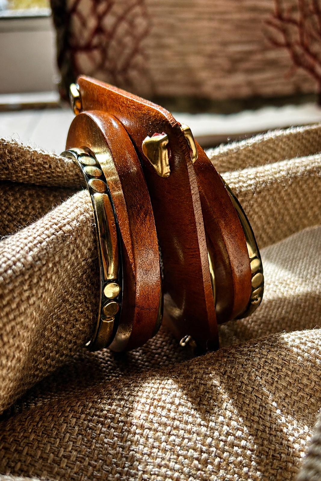 Handcrafted Wooden Bangles Set for Women