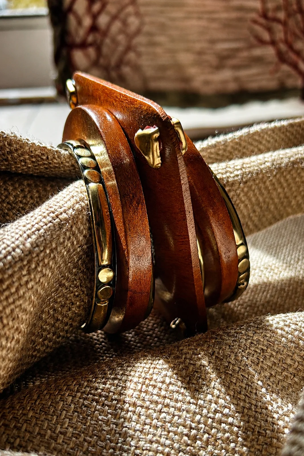 Handcrafted Wooden Bangles Set for Women