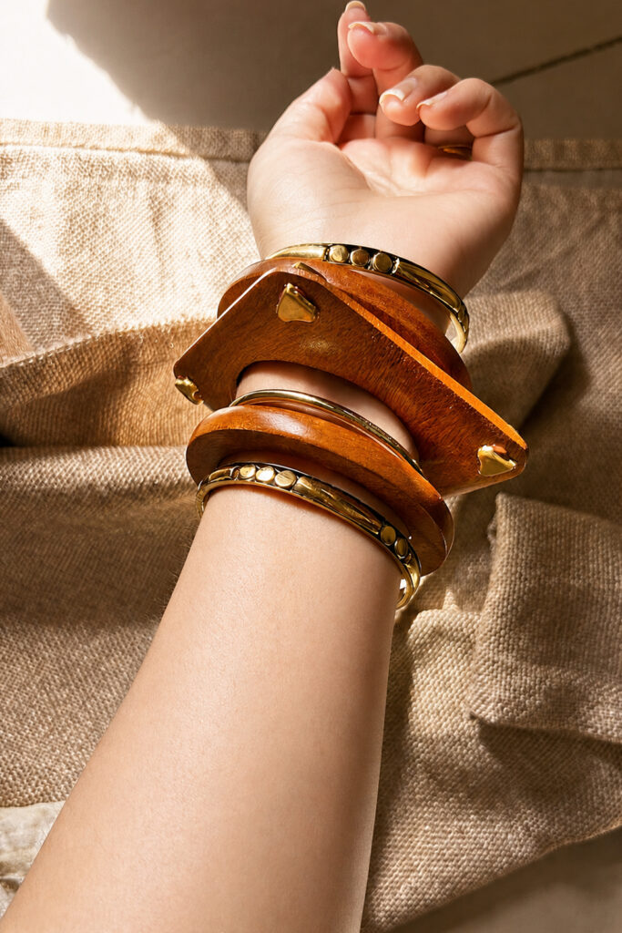 Handcrafted Wooden Bangles Set for Women
