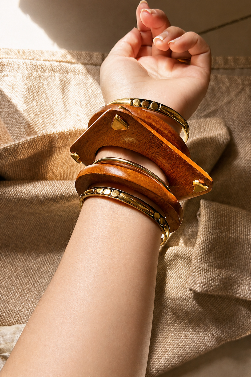 Handcrafted Wooden Bangles Set for Women