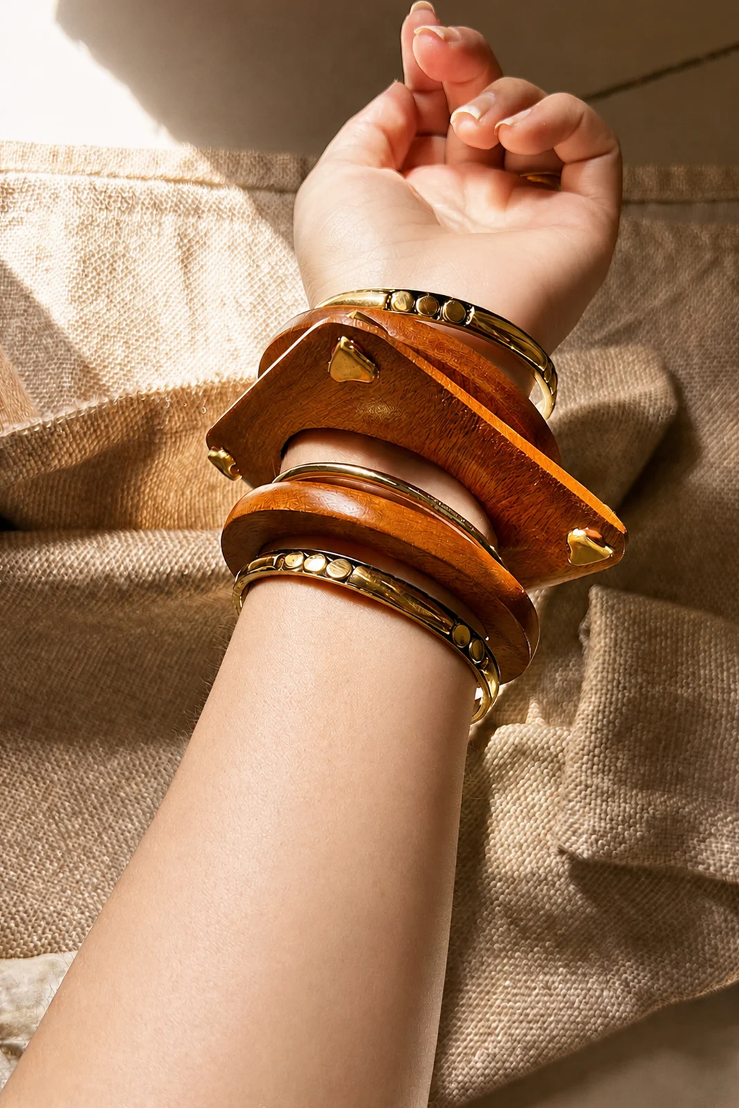 Handcrafted Wooden Bangles Set for Women