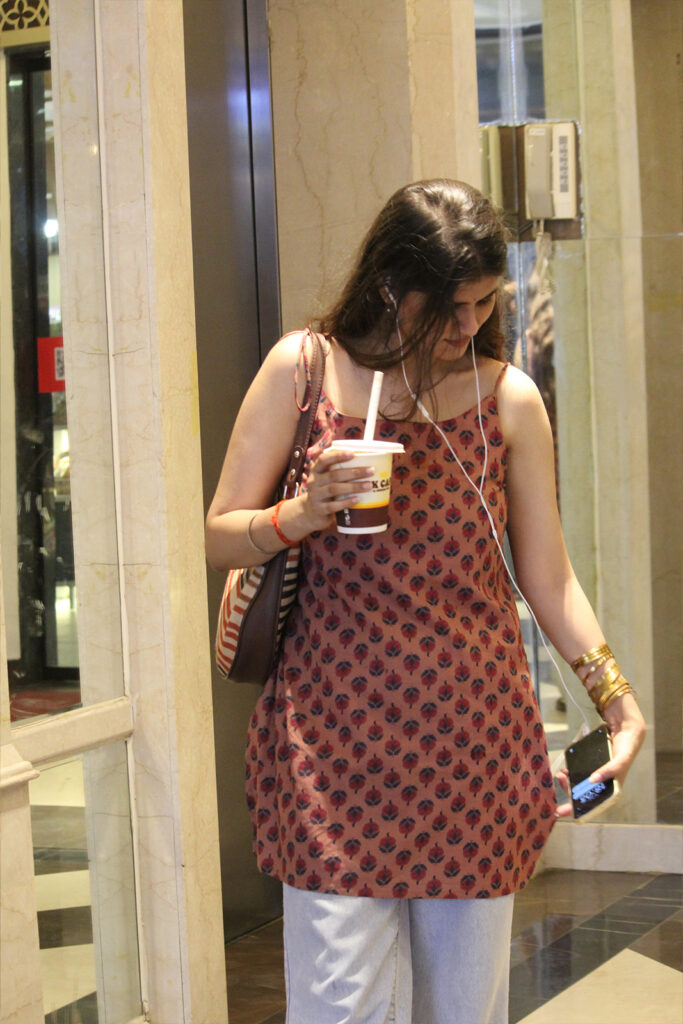 Handcrafted Floral Printed Cotton Camisole Tunic