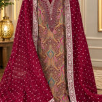 Royal Benaras Jacquard Embroidered Suit Set with Dupatta